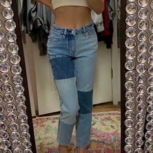 pacsun color block mom jeans